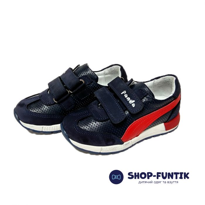 Кроссовки Panda синие с красной полосой 508