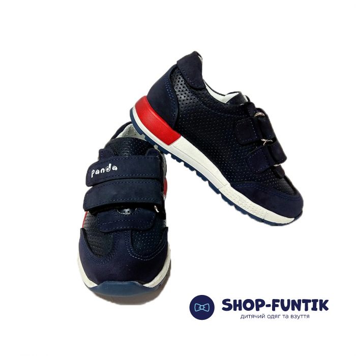Кроссовки Panda синие с красной полосой 508