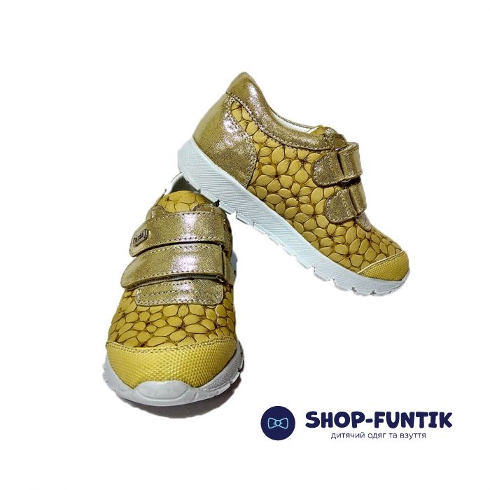 Кроссовки Panda желтые с цветочным оттиском 884