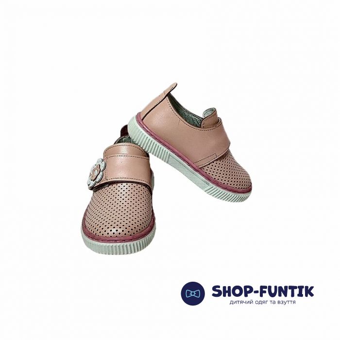 Слипоны Panda пудровые   на широкой липучке 90.15 В