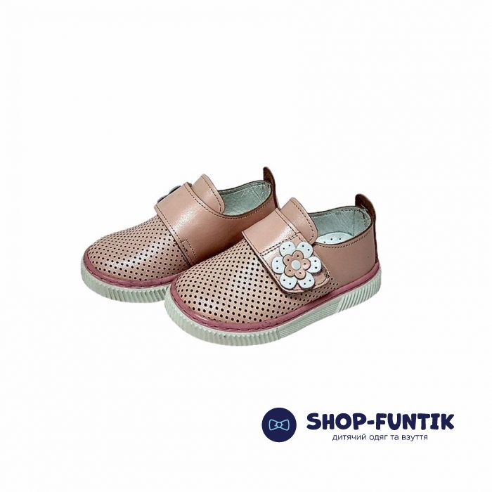 Слипоны Panda пудровые   на широкой липучке 90.15 В