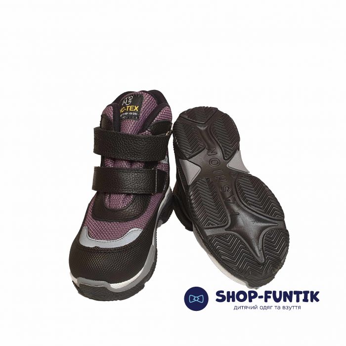 Ботинки Minicolor бордовые меховые 2591