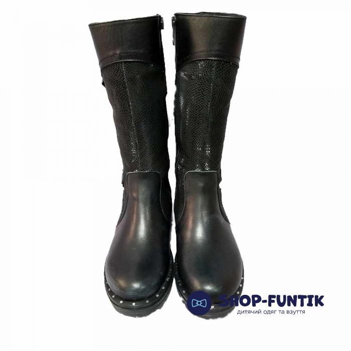 Сапоги Panda черные с тонким голенищем 025