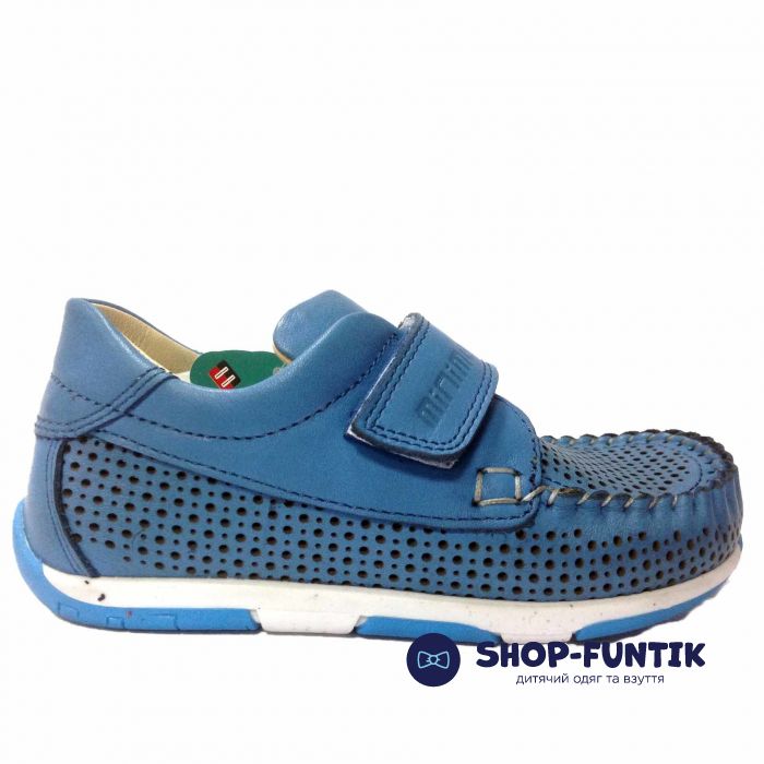 Мокасины Minimen голубые с перфорацией 04-062-13