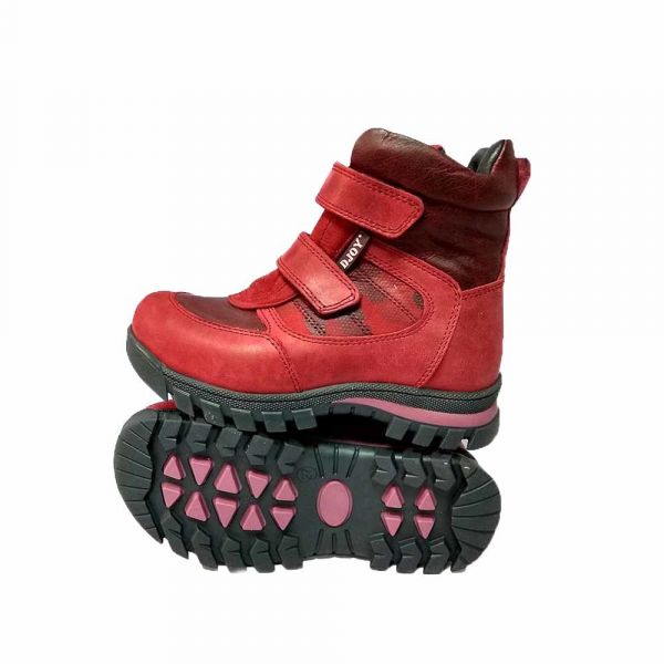 Ботинки Djoy красные  на двух липучках