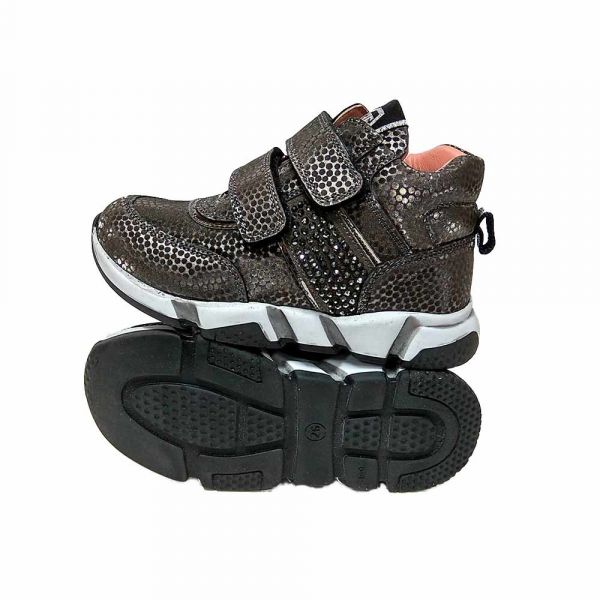 Ботинки Tіflani серые усыпаны стразами на липучках