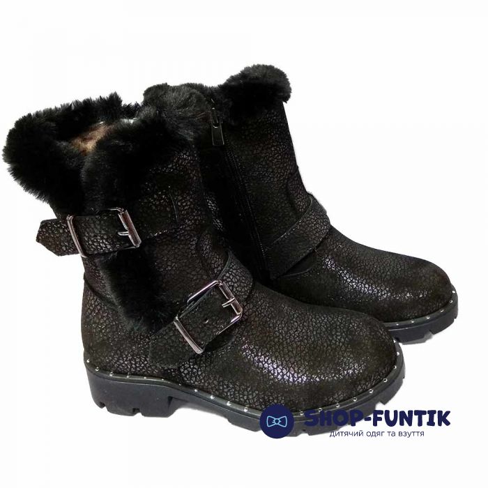 Сапоги Tunel коричневые с натуральным мехом 1046K