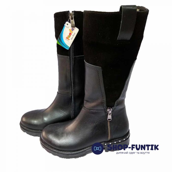 Сапоги Panda черные элегантные 179