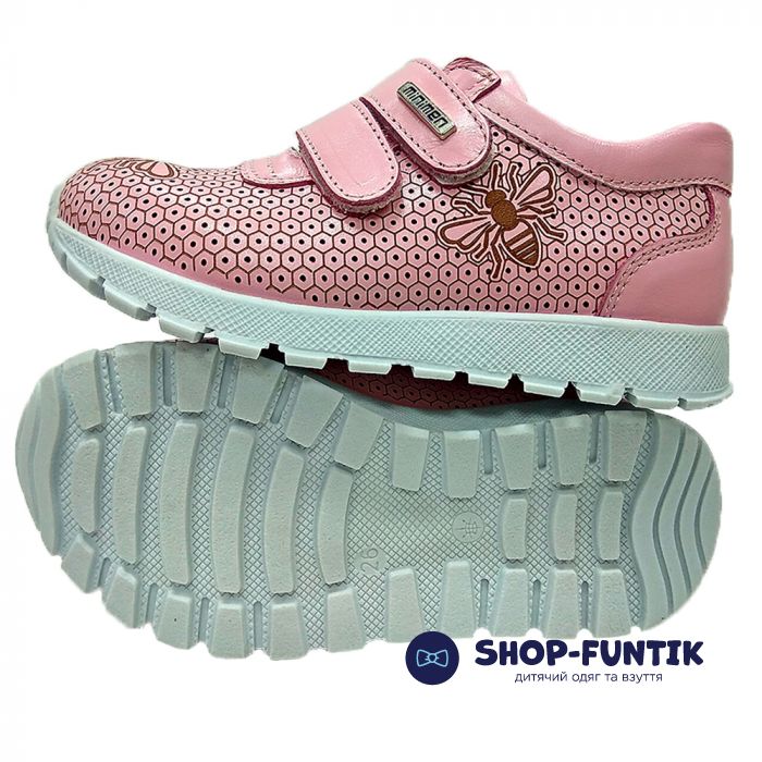 Кроссовки Minimen розовые украшены пчелками 09-6734