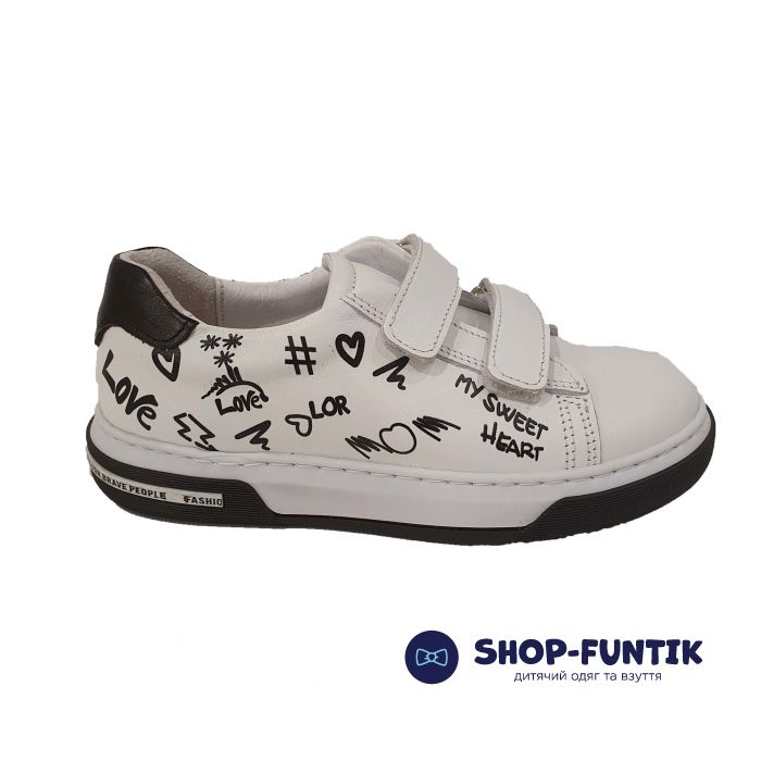 Кросівки Panda білі з принтом 006.04