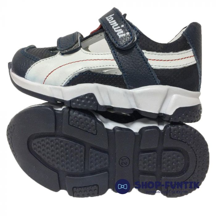 Кроссовки Tomini синие с белыми вставками открытые 3007,144