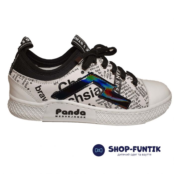 Слипоны Panda белые с принтом  005