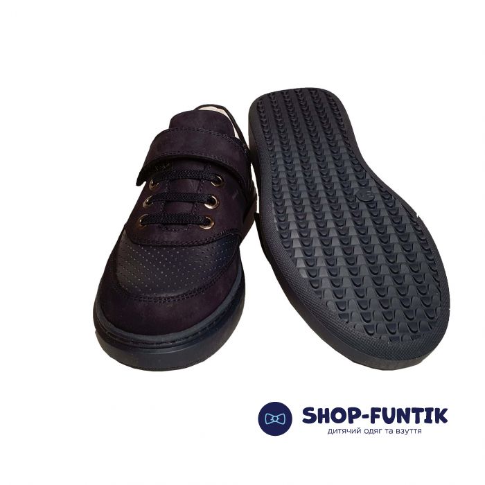 Кроссовки Tunel темно-синие кожаные  108