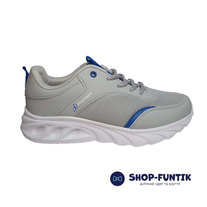 Кроссовки  Promax серые с синими вставками (119)