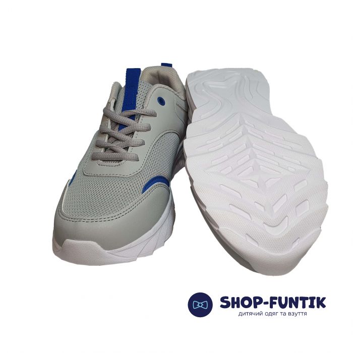 Кроссовки  Promax серые с синими вставками (119)