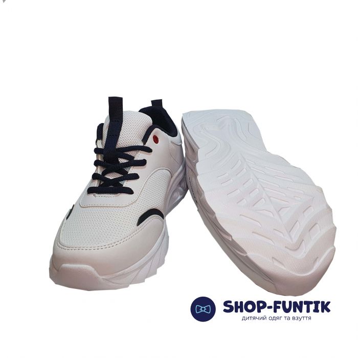 Кроссовки  Promax белые с темно-синими вставками (120)