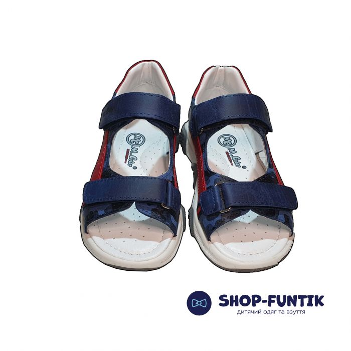 Сандалии Minicolor синие с красными вставками  114