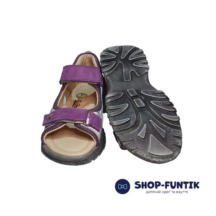 Сандалии Minicolor сиреневые с белыми вставками 118