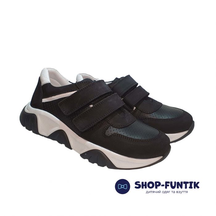 Кроссовки Tunel черные с белыми вставками  125