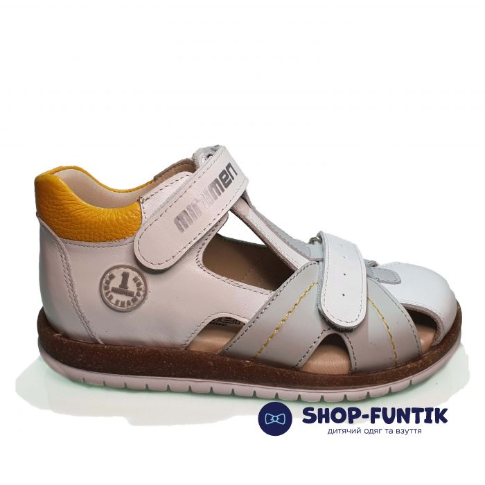 Сандалии  Minimen белые с серыми вставками