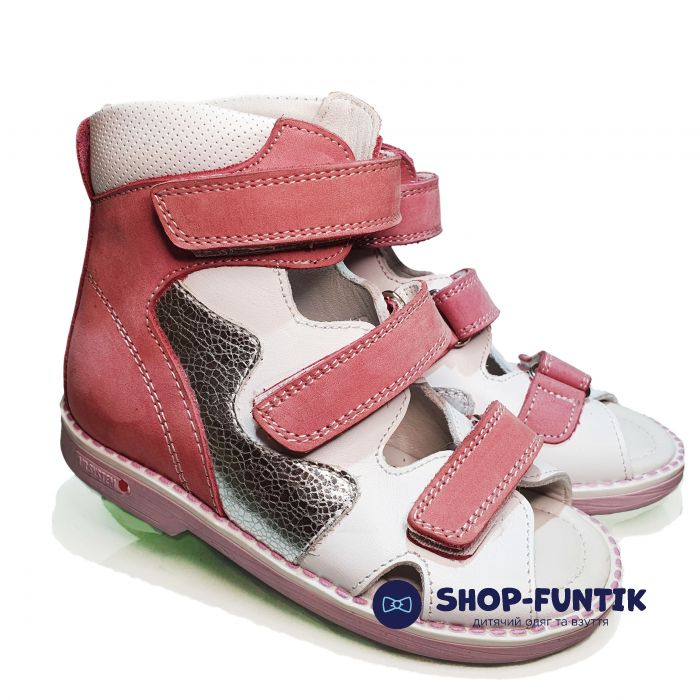 Сандалии Tunel бело-розовые 125-5-9