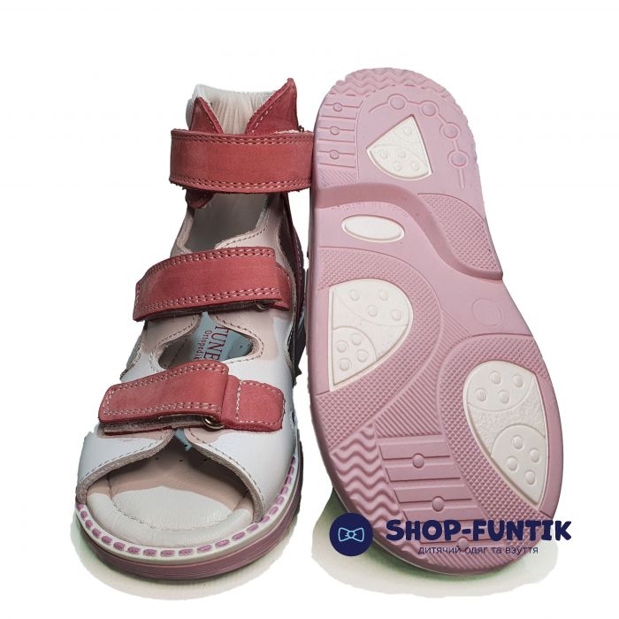 Сандалии Tunel бело-розовые 125-5-9