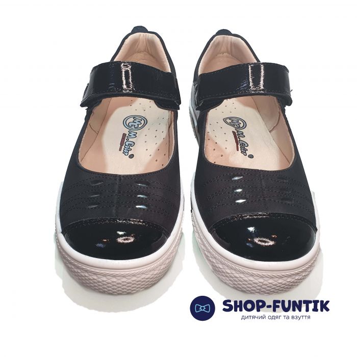 Туфли  Minicolor черные с лакироваными вставками