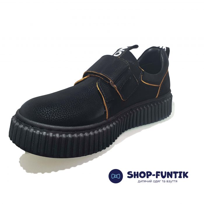 Туфли Tomini черные c широкой липучкой 83.42