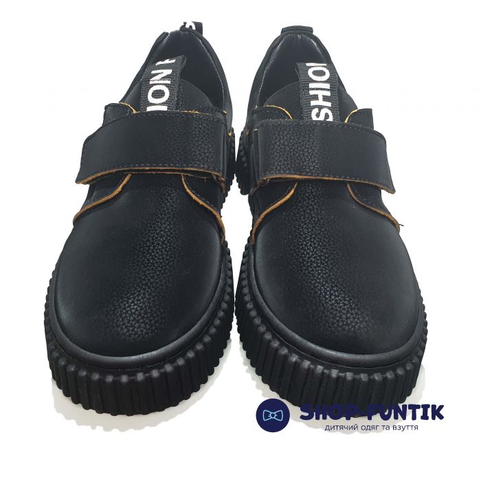 Туфли Tomini черные c широкой липучкой 83.42