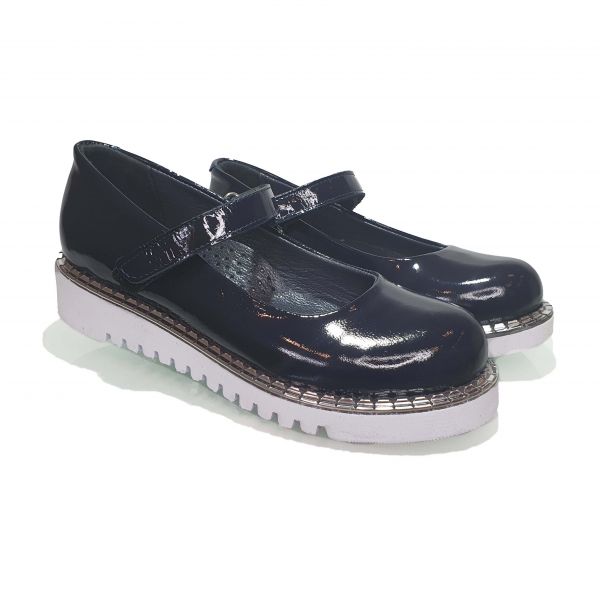 Туфли Tomini темно-синие лакированная кожа