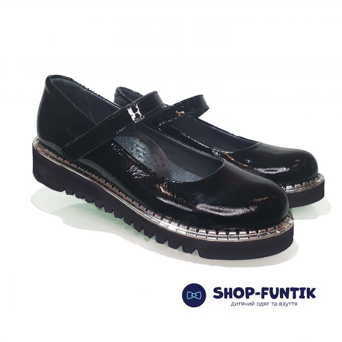 Туфли Tomini черные лакированная кожа 610.01
