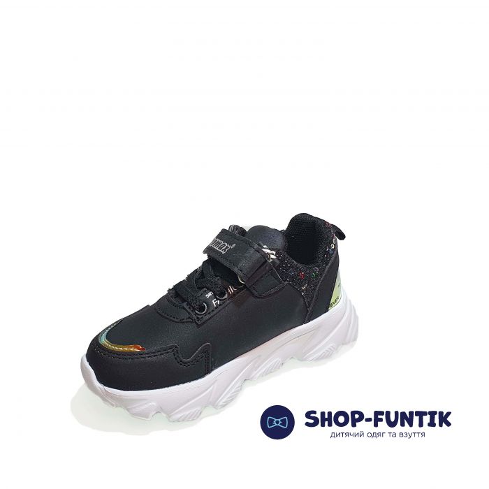 Кроссовки  Promax черные с золотой звездой 1651.04