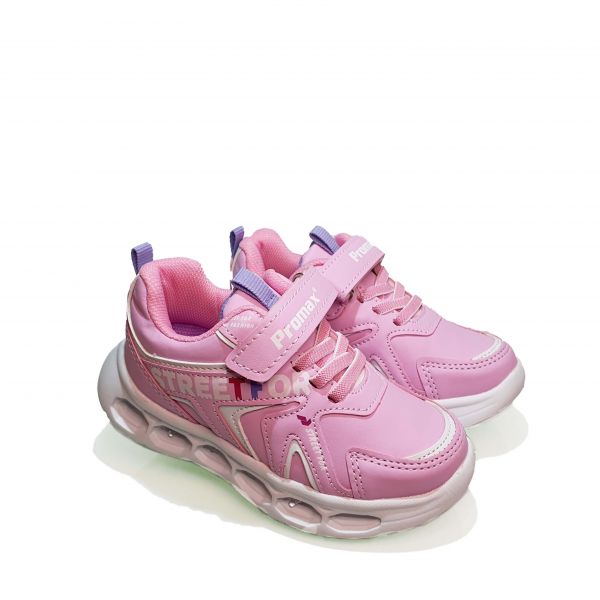 Кроссовки  Promax розовые с разноцветными огоньками