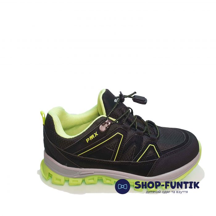Кроссовки  Promax черные с лимонным декором 1738.02