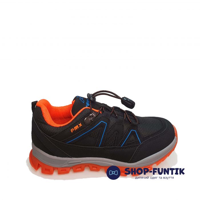 Кроссовки  Promax черные с оранжевым декором 1738.08