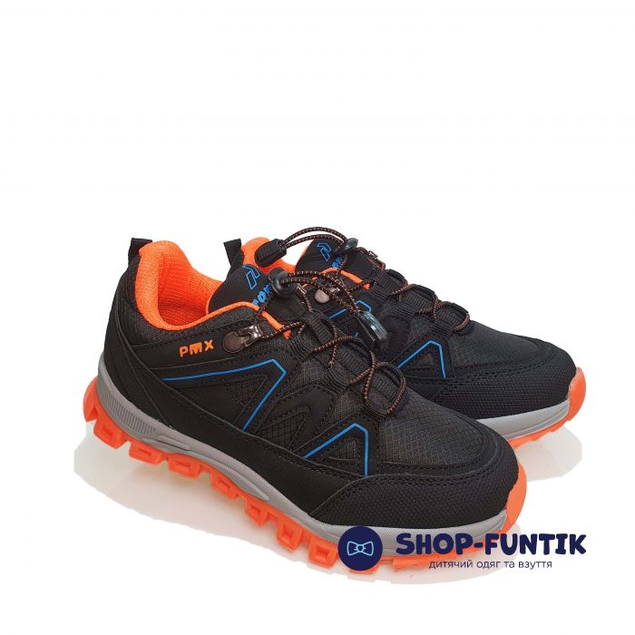 Кроссовки  Promax черные с оранжевым декором 1738.08