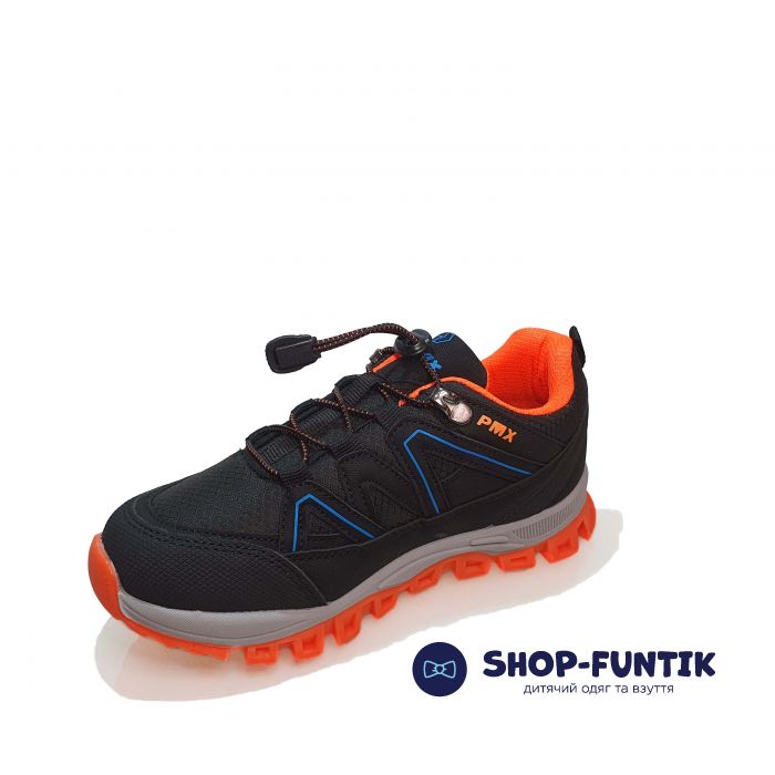 Кроссовки  Promax черные с оранжевым декором 1738.08