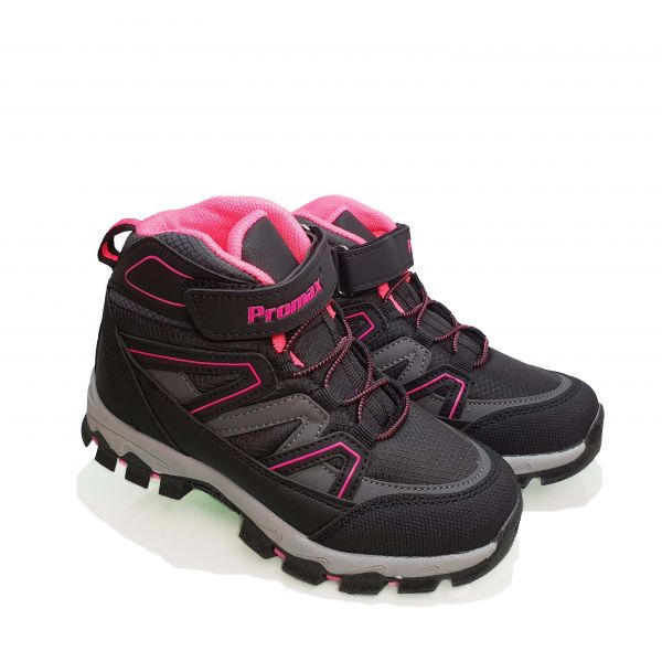 Кроссовки  Promax черные с розовым декором 1726-7