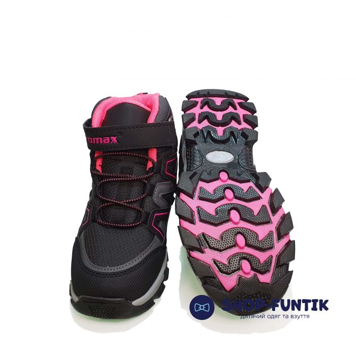 Кроссовки  Promax черные с розовым декором 1726-7