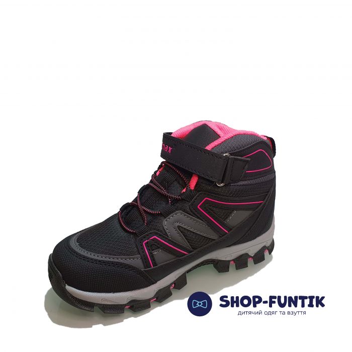 Кроссовки  Promax черные с розовым декором 1726-7