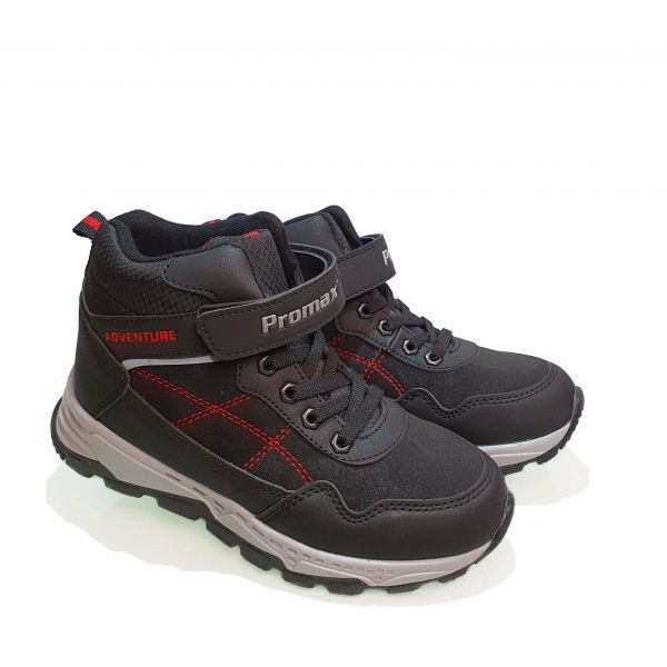 Кроссовки  Promax черные на серой подошве 1725-2
