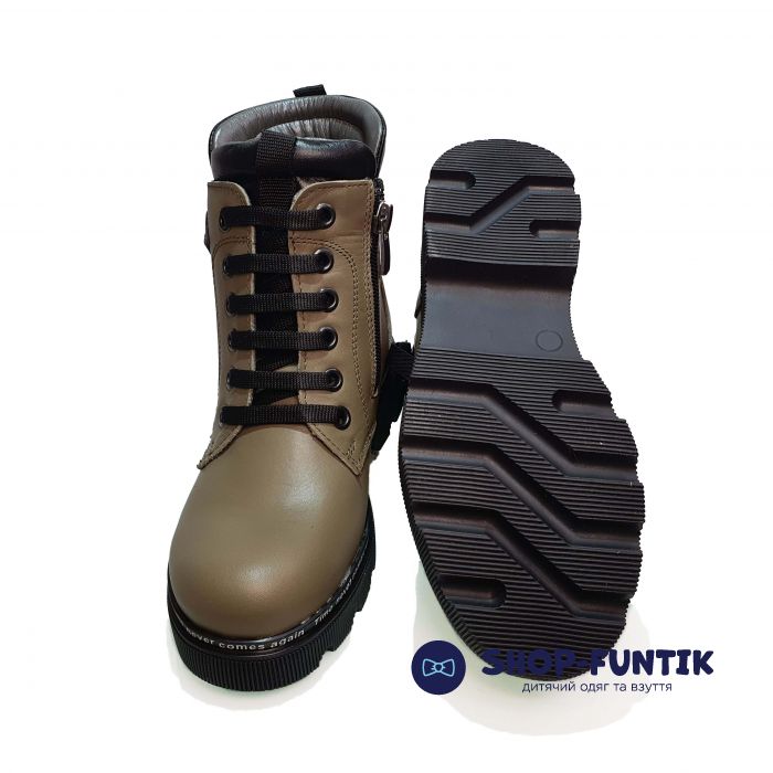 Ботинки  Minicolor оливковые с подвеской 262407