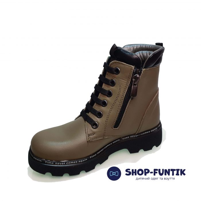 Ботинки  Minicolor оливковые с подвеской 262407