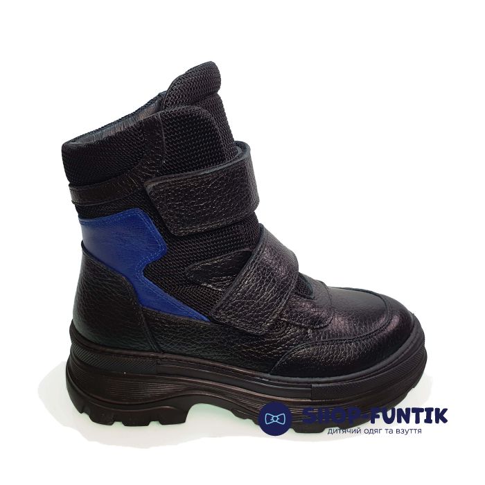Ботинки Tunel черные с синими вставками 23-1010-01
