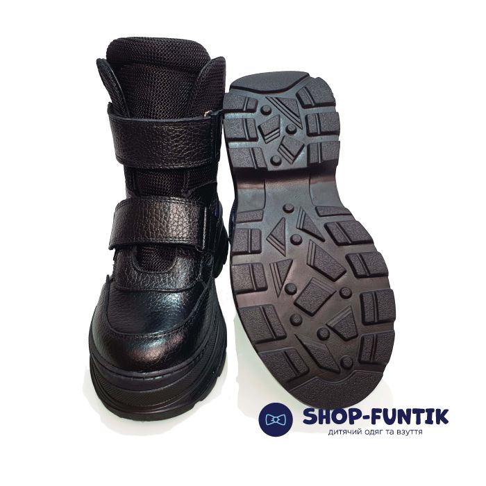 Ботинки Tunel черные с синими вставками 23-1010-01