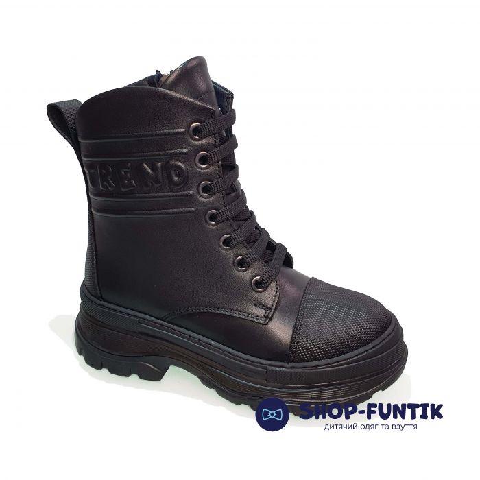 Ботинки Tunel черные высокие с тиснением 23-56-11