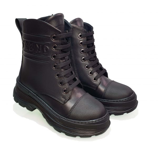 Ботинки Tunel черные высокие с тиснением 23-56-11