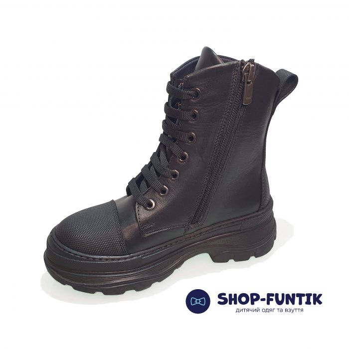 Ботинки Tunel черные высокие с тиснением 23-56-11