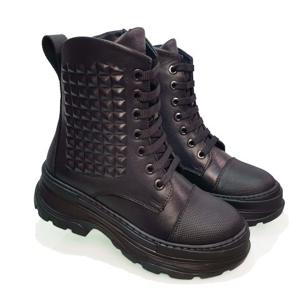 Ботинки Tunel черные с шипами 23-56-13