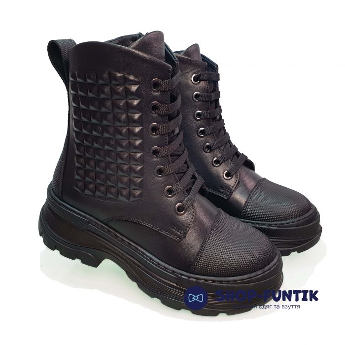 Ботинки Tunel черные с шипами 23-56-13